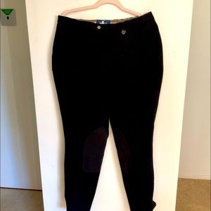 Black Miller equestrian riding breeches cotton pants. Size:L